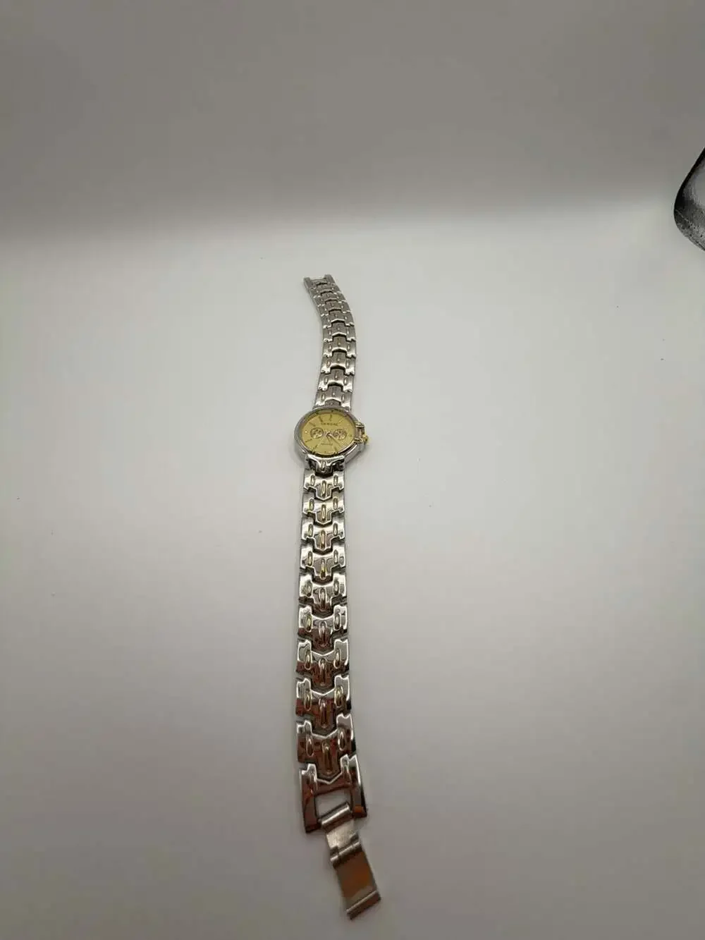 Geneva Two-Tone Quartz Women's Bracelet Watch with Gold Dial
